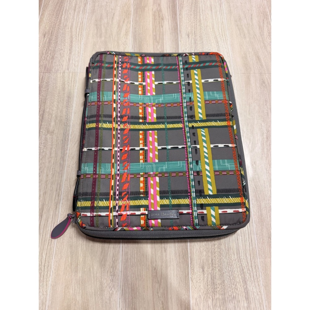 Vera Bradley Midtown Tablet Tamer City Plaid Water-Repellent Tech Case Organizer